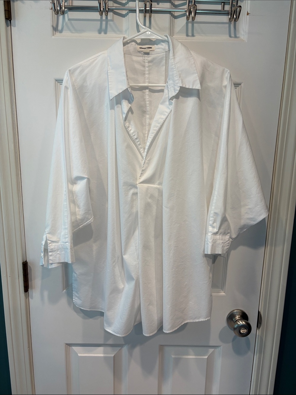 silence + noise White Oversized Popover Button-Front Shirt
